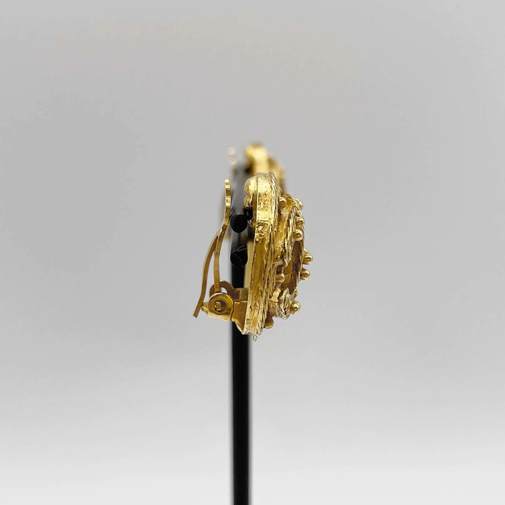 CHANEL Vintage Gold Logo Earrings - Picture 4 of 7